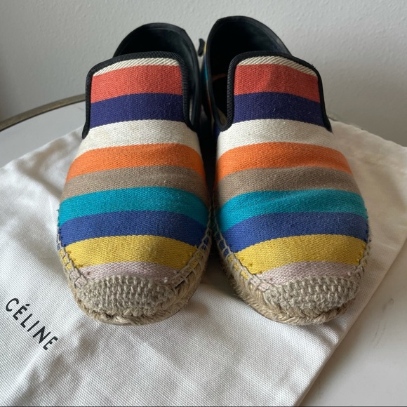 Celine Rainbow Canvas Espadrilles Size 38 - Picture 3 of 9